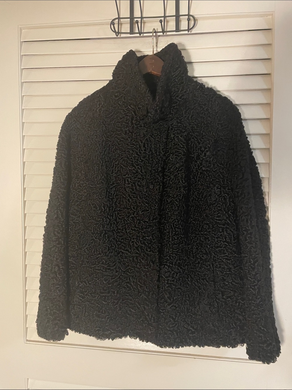 Regina Pelze Germany Black PersianLamb Boxy Soft Fur
Coat
